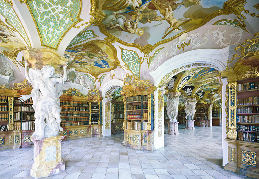 fotografía Candida Höfer Biblioteca de la Abadía de Metten, Alemania