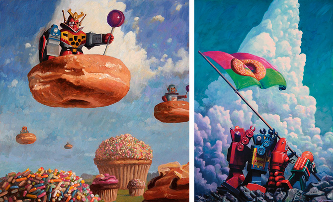 Ilustración Eric Joyner, robots y donuts 15